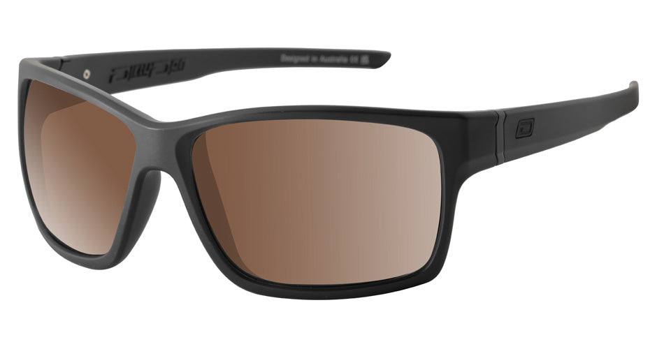 DD Cosmic - Satin Black/Brown Polarised Sunglasses Dirty Dogs 