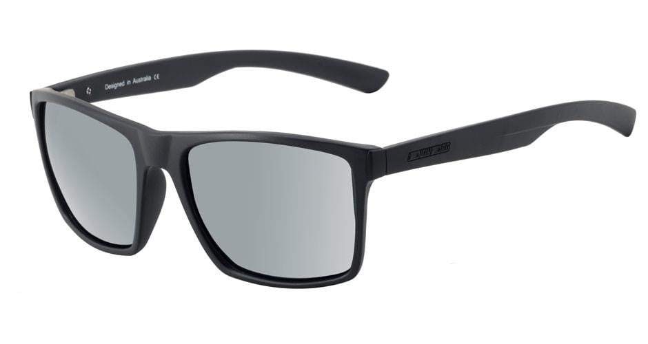 DD Volcano-Satin Black-Grey|Silver Mirror Polarised Sunglasses Dirty Dogs 