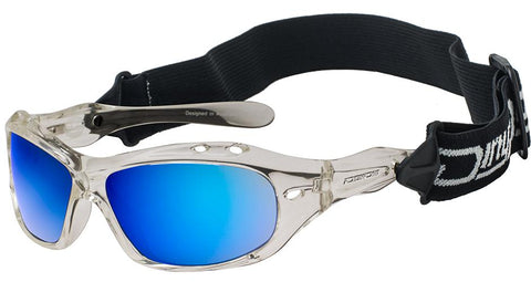 DD Wetglass Curl II Floating-Clear Blue Mirror Sunglasses Dirty Dogs 