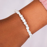 Mother Of Pearl Heart Stretch Bracelet Jewellery Pura Vida 