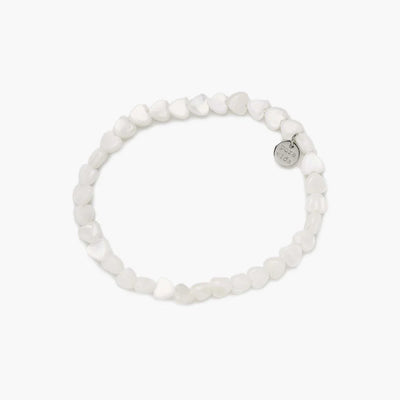 Mother Of Pearl Heart Stretch Bracelet Jewellery Pura Vida 