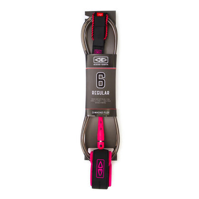 Regular 6' Leash Leashes Ocean & Earth Pink 
