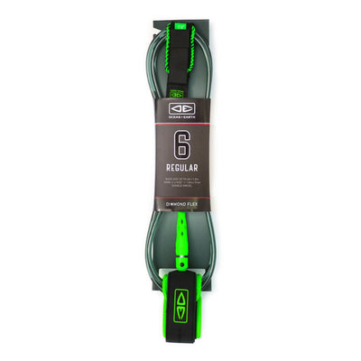 REGULAR 7'0" MOULDED LEASH Leashes Ocean & Earth Lime 
