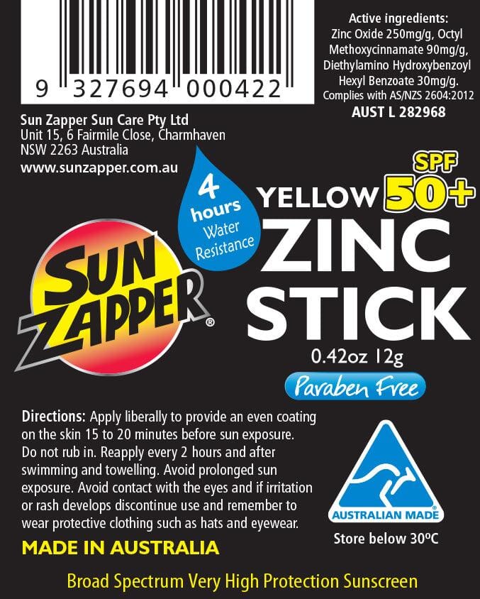 Sun Zapper Yellow Zinc Stick SPF 50+ Sun Cream Sun Zapper 
